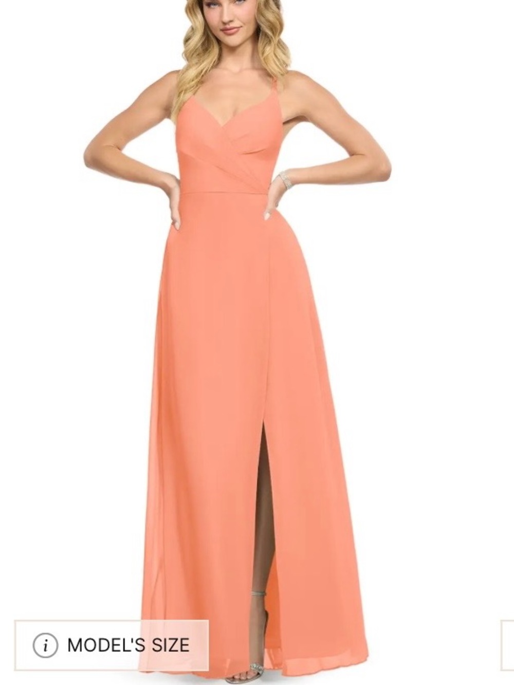 Azazie Davis Chiffon Coral Dress